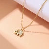 Fashionable and trendy titanium steel necklace for women, with a retro and unique diamond-encrusted heart-shaped little elephant collarbone chain, elegant and ins-style pendant details Picture